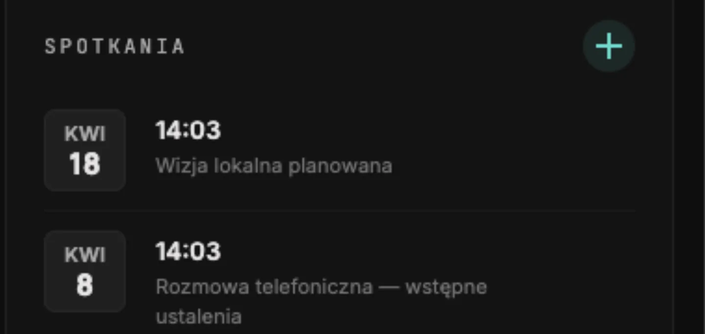 Spotkania w aplikacji